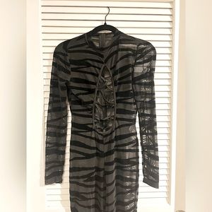 transparent zebra themed jumpsuit